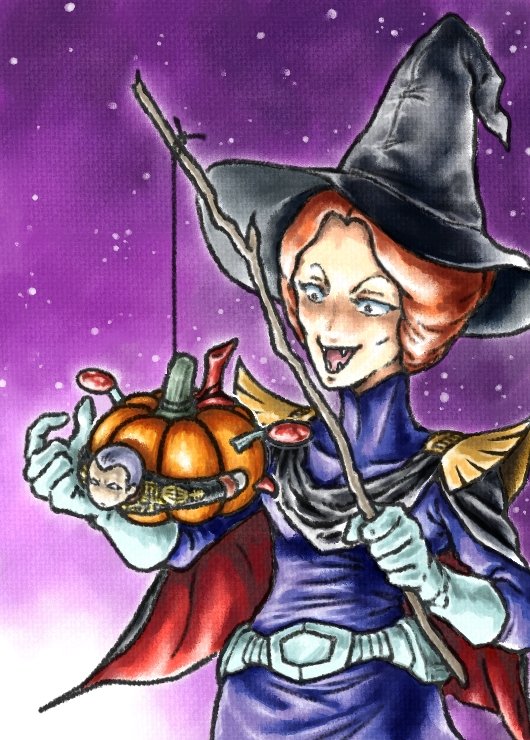 #過去絵を投げて絵を描いた気になろうキャンペーン 
#ハロウィン 