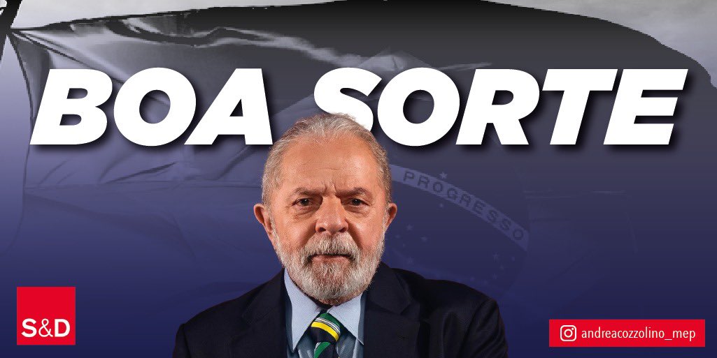 Oggi gli occhi sono puntati sul #Brasile: tutto il mondo guarda a voi. Con #Lula, per il Brasile 🇧🇷