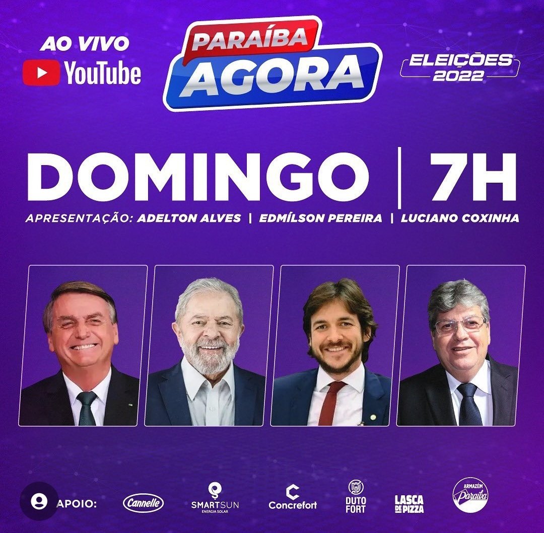 AO VIVO youtu.be/Z7tNMZM0ibA

#Eleicoes2022 #paraíba #ParaíbaAgora