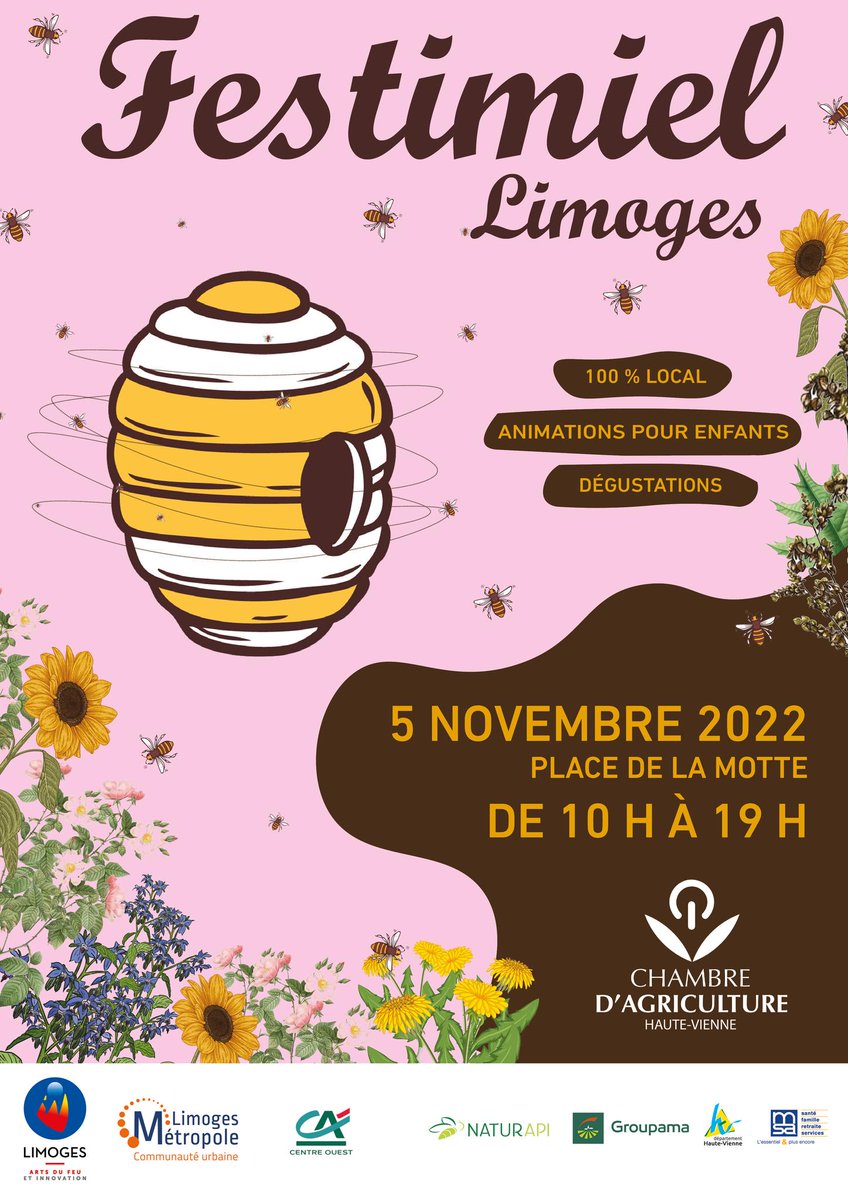 VilleLimoges87's tweet image. L’apiculture haute-viennoise mise à l’honneur dans le centre-ville de #Limoges par @87Chambre samedi 5 novembre de 10h à 19h sur la Place de la Motte 👉ow.ly/A1Ni50Lo6pi