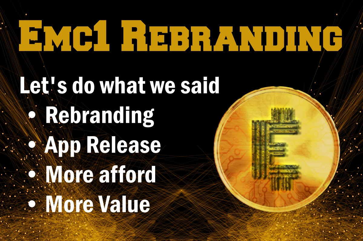 Time To build  Something Better and bigger.

Let's rebrand Emc1 And take it to the top.