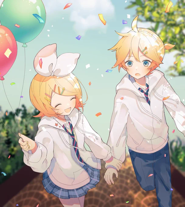 制服リンレン可愛すぎてらくがき 
