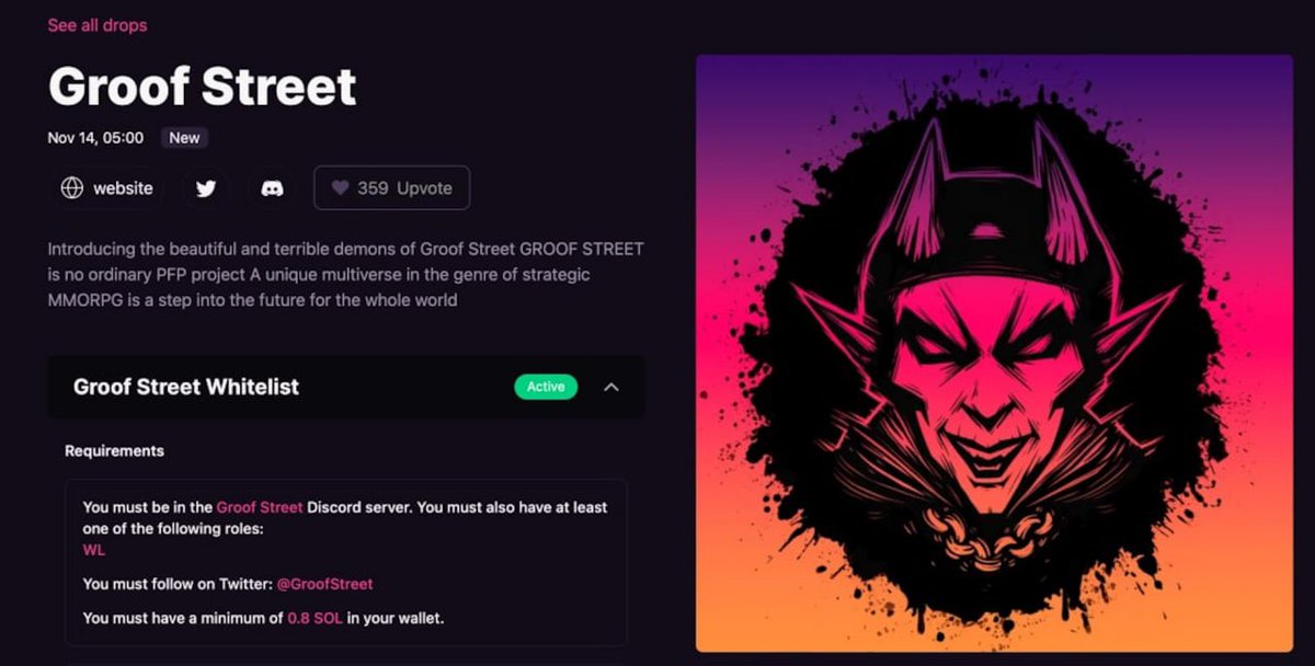 GroofStreet's tweet image. We need your likes! Go Demons!

We're at Magic Eden : magiceden.io/drops/groofstr…

@MagicEden 

#SOL #NFTSOLANA #MagicEden