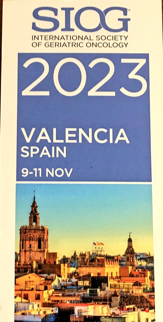 Very excited about co-chairing next year's @SIOGorg Meeting #SIOG2023 in beautiful 🍊 Valencia 🍊 with @girogiro42. We will have an amazing program 😉 Mark your calendars for November 9-11!!!! #SIOG2022 #gerionc #geriheme