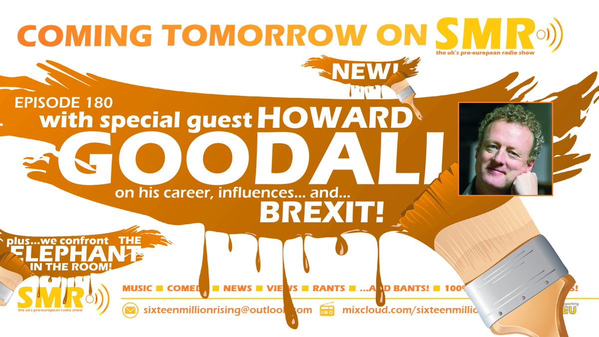 NEW: @16MillionRising is back with composer @Howard_Goodall and @WINACHI_BAND to confront the 'Elephant In The Room!' Tomorrow at 6! Join us for Episode 180 of your favourite #ProEU radio show, or subscribe NOW for just £5 to get it TONIGHT! 👉 bit.ly/3s3cNUq 🎧