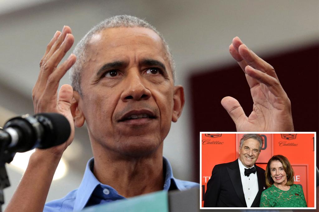 nypost's tweet photo. Barack Obama shoots down heckler as he discusses Paul Pelosi attack https://t.co/M6q3Qi02M9 https://t.co/6YatQjAAEA