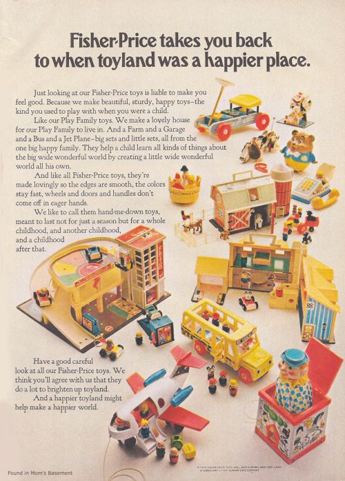 huzkutweets's tweet photo. 1971 Fisher-Price toys

These adverts make me realise how many of the toys we had in our house were Fisher-Price https://t.co/U5iqUpAKFb