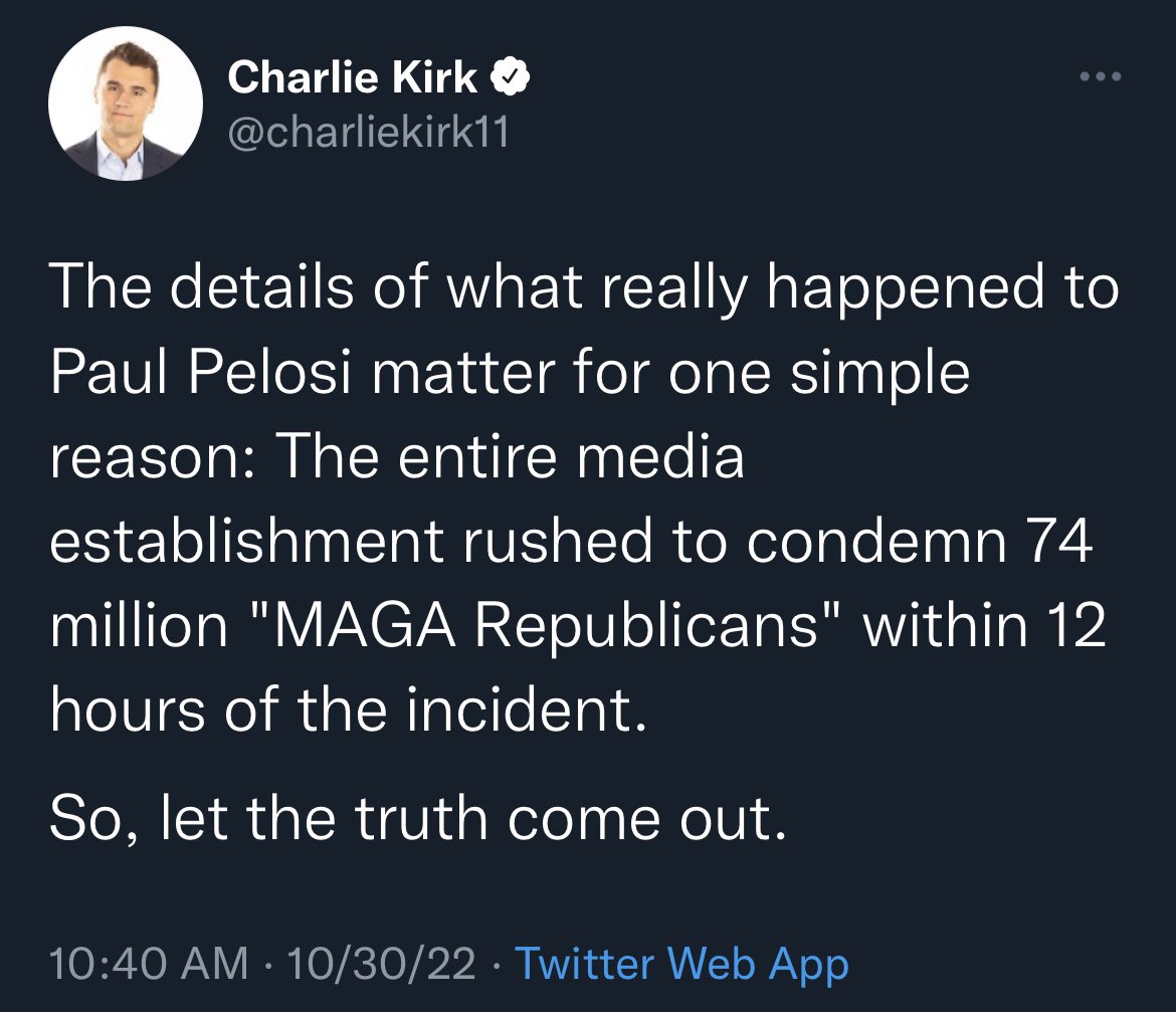 1. No, we didn’t. We condemn people like Charlie Kirk who create and spread toxic things. 2. There isn’t anywhere near 74 million “MAGA Republicans.”