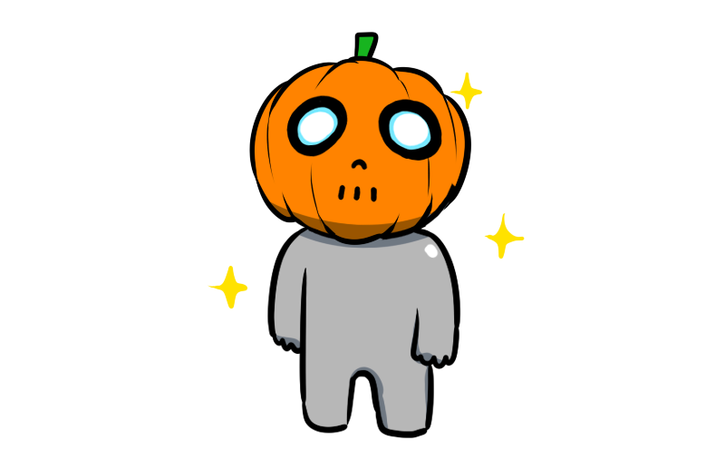 solo halloween full body jack-o'-lantern simple background sparkle white background  illustration images