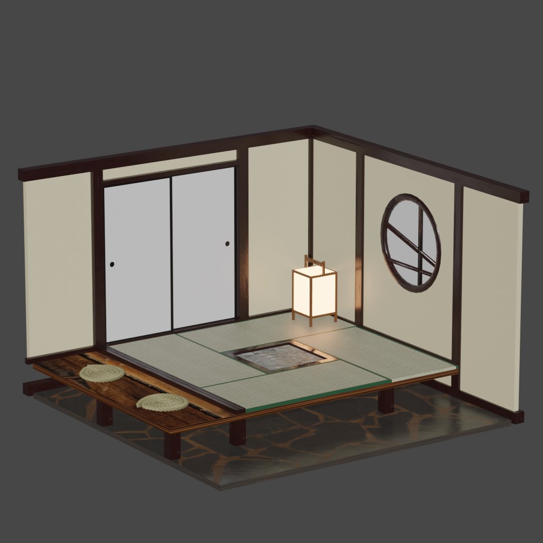 ryugu_bar's tweet photo. 4畳半
#blender #Blender3d #b3d #3dmodeling #blenderart #和室 https://t.co/4P1lCau6aT