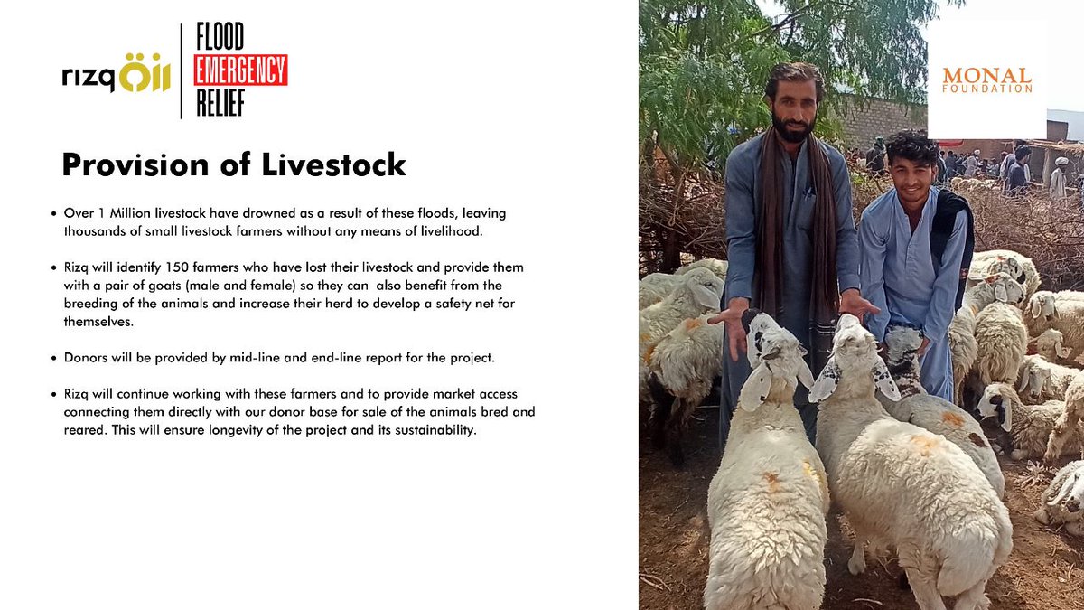 monalfoundation's tweet photo. With the grace of Almighty Allah and the generous support of our donors, Alhumdolillah, we are entering *Phase - 4* of our Flood Relief/Rehabilitation Efforts.
Where will we be:
*1. Restoring their Agricultural Land
*2. Purchasing livestock for them
#monalfoundation #FloodRelief https://t.co/uhSxWutBZU