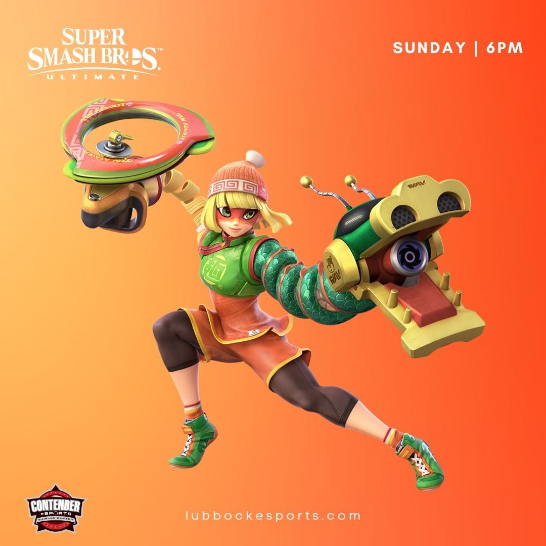 Today at 6pm, Super Smash Bros Ultimate Tournament!! It’s gonna be a good one so don’t miss it! 😃🎮😃

#lubbock #supersmashbros #lubbockesports #esports #gamer