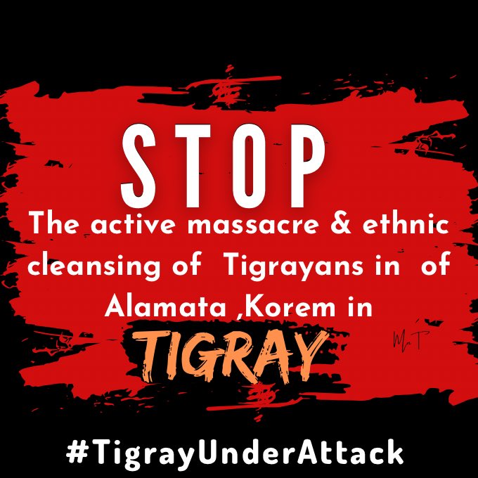 DesiTigray's tweet photo. While the international community fails to act. Growing Fear of large scale massacre in the Southern Tigray town of Korem #Alamata  - 
@POTUS @SecBlinken  @RishiSunak @AmnestyEARO @UNHumanRights  @UN @EU_Commission #TigrayUnderAttack #EritreaOutOfTigray @DesiTigray https://t.co/nStM1P7pdU
