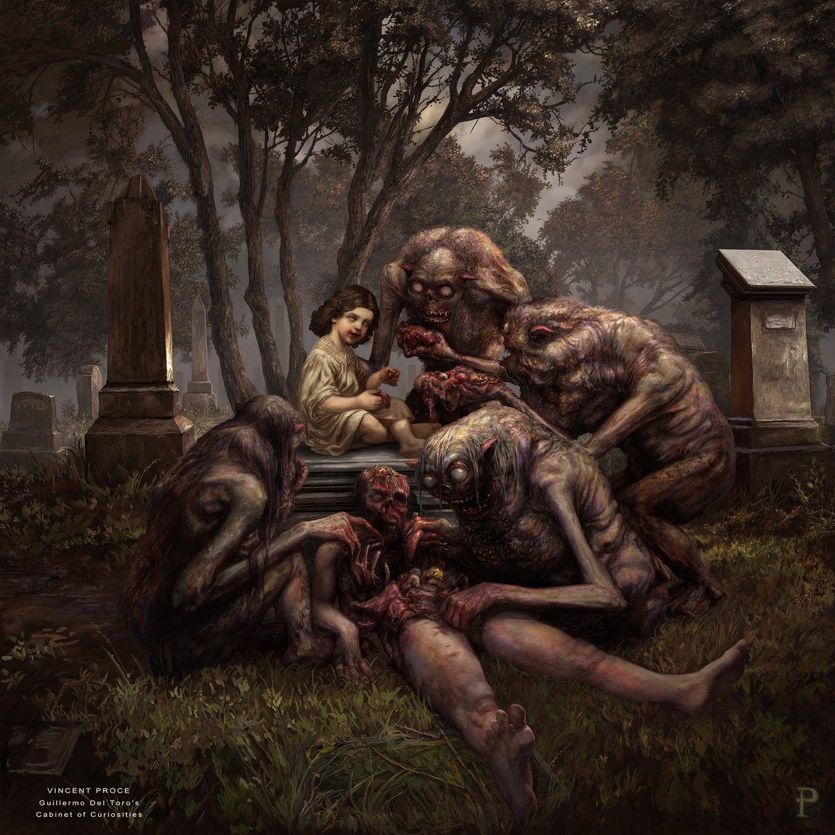 horrorlosers's tweet photo. Las alucinantes pinturas de PICKMAN'S MODEL, la adaptación de H.P. Lovecraft de GUILLERMO DEL TORO'S CABINET OF CURIOSITIES sobre óleos malditos, creadas para la serie de Netflix por el artista Vincent Proce. https://t.co/j6MNVSoQmc