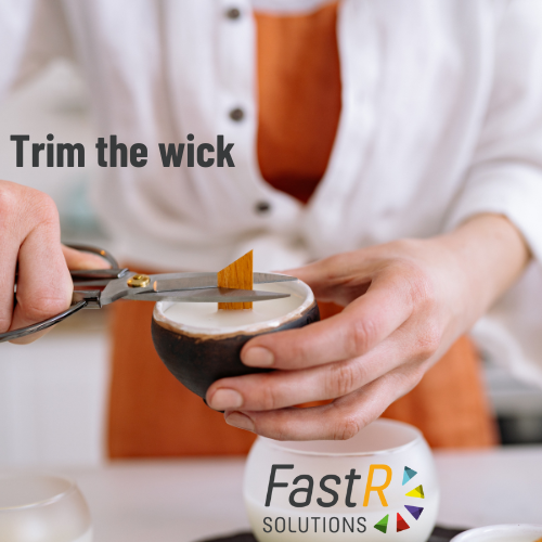 FastRSolutions's tweet image. Trim the wick to ¼ inch each time before burning. Long or crooked wicks can cause uneven burning, dripping or flaring.
#CandleFireSafetyWeek #FireSafety #FireKills