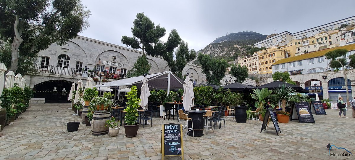 #Gibraltar #Casemates - 30/10 - a grey morning so far across the Rock - at midday, the temperature 21C, with a gentle Easterly/ #Levante wind, remaining gustier over the City.