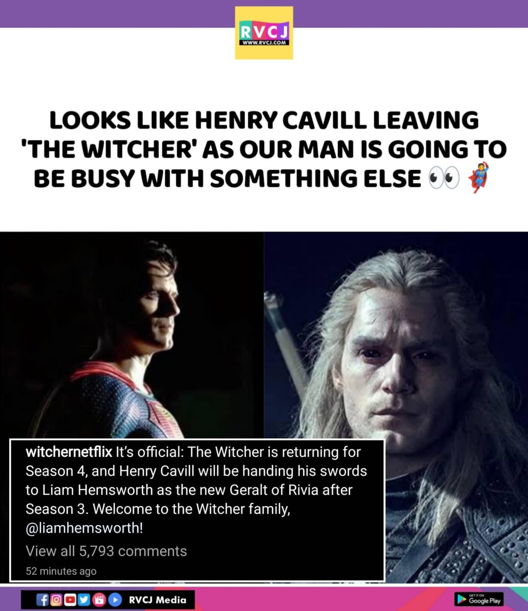 Meanwhile.. #thewitcher #henrycavill #liamhemsworth #series #tvseries #rvcjmovies