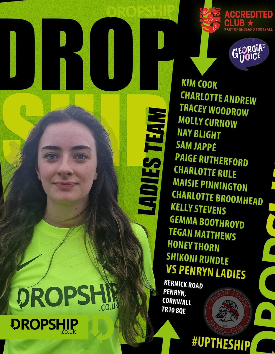 Matchday as we travel to Penryn to take on <a href="/PenrynLadies/">Penryn Ladies AFC</a> ⚽️ 

• 2pm Kick Off 
• Penryn AFC, Kernick Road 
• Bar and refreshments available Hi

Will be a great day and hopefully we come away with a win! 💚

#uptheship