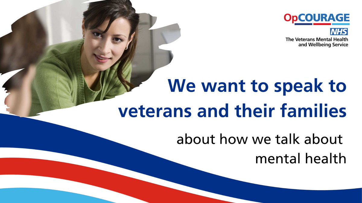 NHSArmedForces's tweet photo. Have you or a family member served in the British #ArmedForces? We are interested in hearing your thoughts on how we tell you about our #Veterans #MentalHealth services.  DM us to join our focus groups or book a one-to-one session. #OpCourage https://t.co/sho0iHeCcr