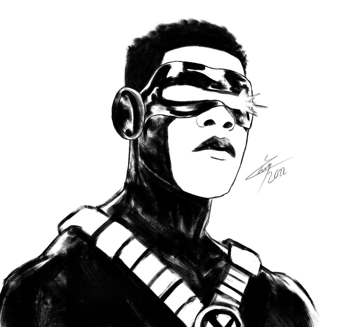 I didn’t do anything for Blacktober this year but I had a urge this morning, so here’s a Cyclops^^