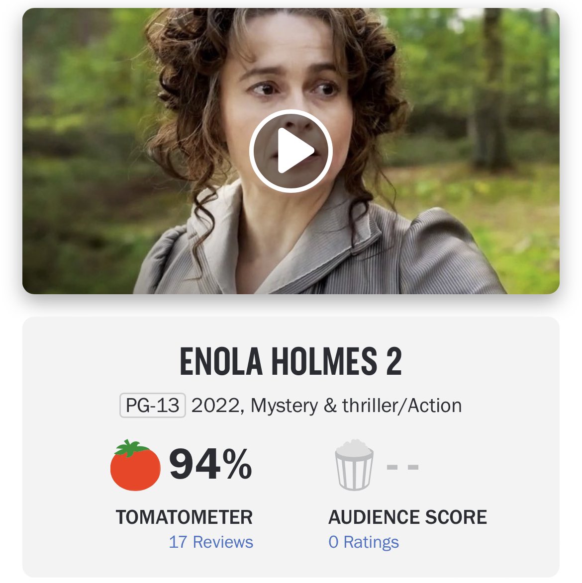 GeekZoneGZ's tweet photo. 'ENOLA HOLMES 2' se estrena en Rotten Tomatoes con un 94% de recomendación.

Como siempre digo, la opinión más importante es la vuestra. Id a verla y valorar vosotros mismos. https://t.co/oUlcGpjAn9