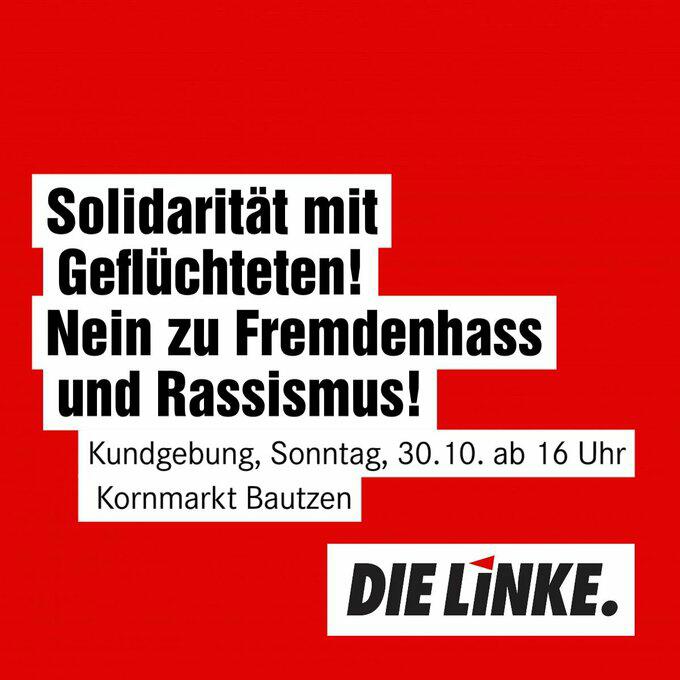 Nach dem Brandanschlag auf die geplante Unterkunft für Geflüchtete in #Bautzen soll es dort heute eine Solidaritätsdemo geben.