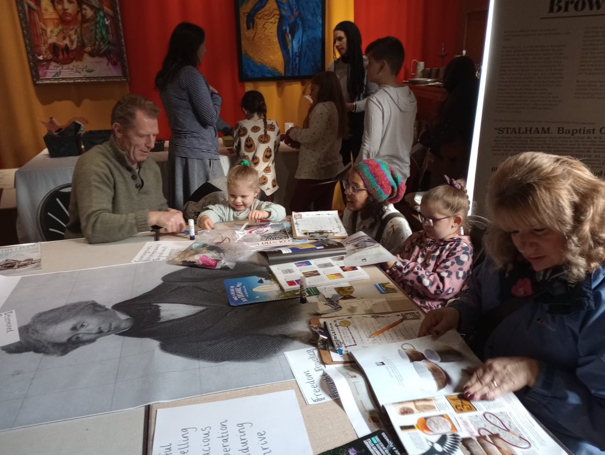 AncientHouseMus's tweet photo. Thank you to everyone who came to our Black Abolitionists event yesterday. We were delighted to have artists Emily Hands and Cheryl Roach at the museum speaking to visitors about their art inspired by the story of Moses Roper.
#BlackHistoryMonth @BhmUK @BhmUK @kidsinmuseums https://t.co/d68c3LQgD0