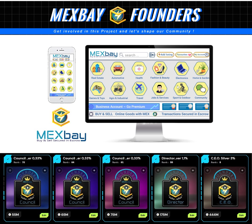 Become a FOUNDER and let's #BUIDL the first ecommerce platform with hybrid Escrow integrated #ElrondNetwork #Projects #NFTs 

xoxno.com/collection/MXB…