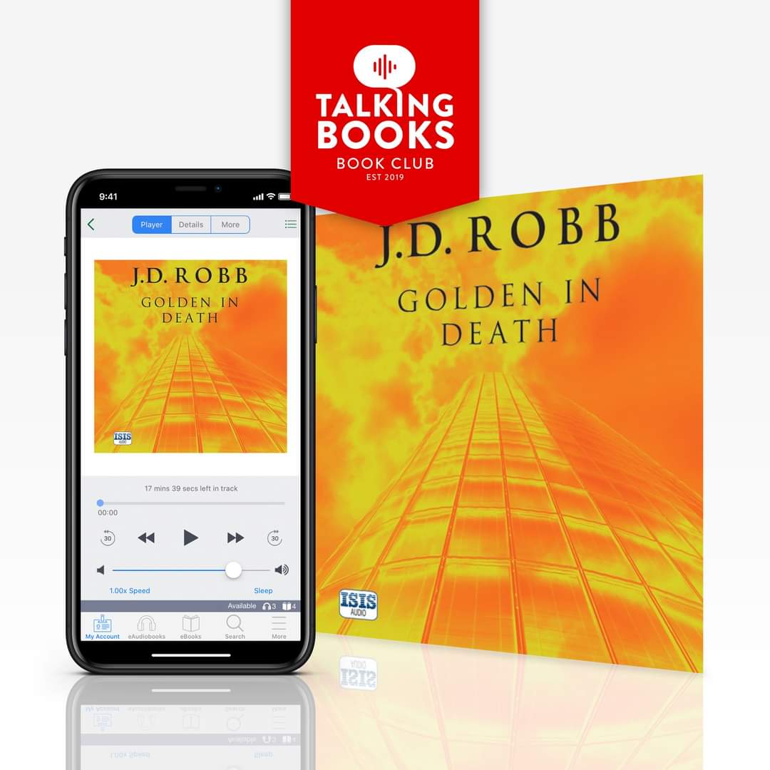 UlverscroftLtd's tweet photo. The Talking Books Book Club pick for November is J. D. Robb's Golden in Death, read by Susan Ericksen.
A twisty, crime novel that will keep listeners HOOKED!

Grab a copy or two for your library today >>
https://t.co/oFBvO5olj5

*Available in large print
#TalkingBooksBookClub https://t.co/IE2cJwxq6F