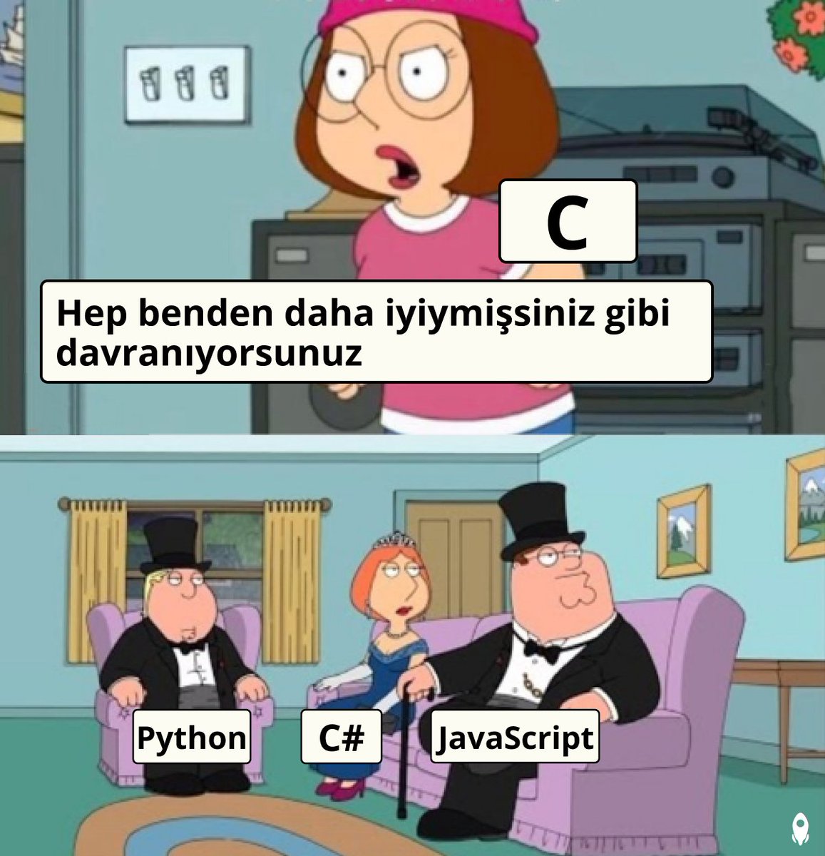 Ben Python kodlayacağım ihtiyar 😎

--
#kodladönüştürelim #memesdaily #codingmeme