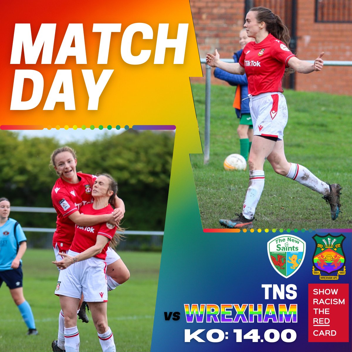 MATCH-DAY | We travel to Adran Premier side TNS today in the FAW Women's Cup 🏆 🟥 @theredcardwales 🌈 @StonewallCymru 🔴⚪ #WxmAFC