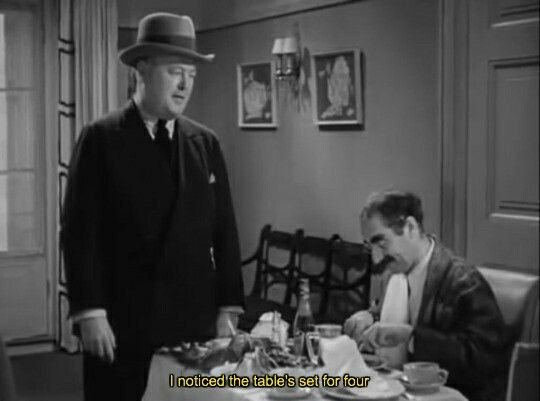 'The table's set for four' #Groucho: 'That's nothing - my alarm clock is set for eight. That doesn't prove a thing' #ANightAtTheOpera 1935