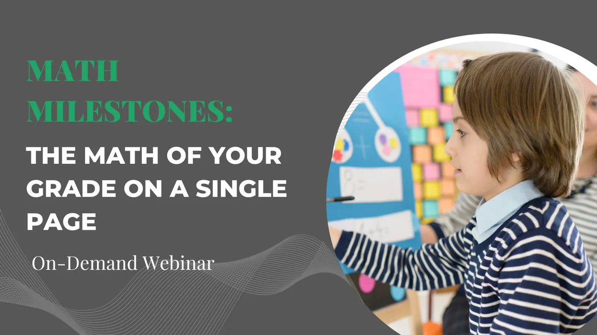 This on-demand webinar teaches about the Math Milestones, a set of resources that show the mathematics of each grade level K-8 as a set of carefully crafted tasks that fit on one page. View it now: bit.ly/3yVIYL6 #mathchat #PD #iteachmath
