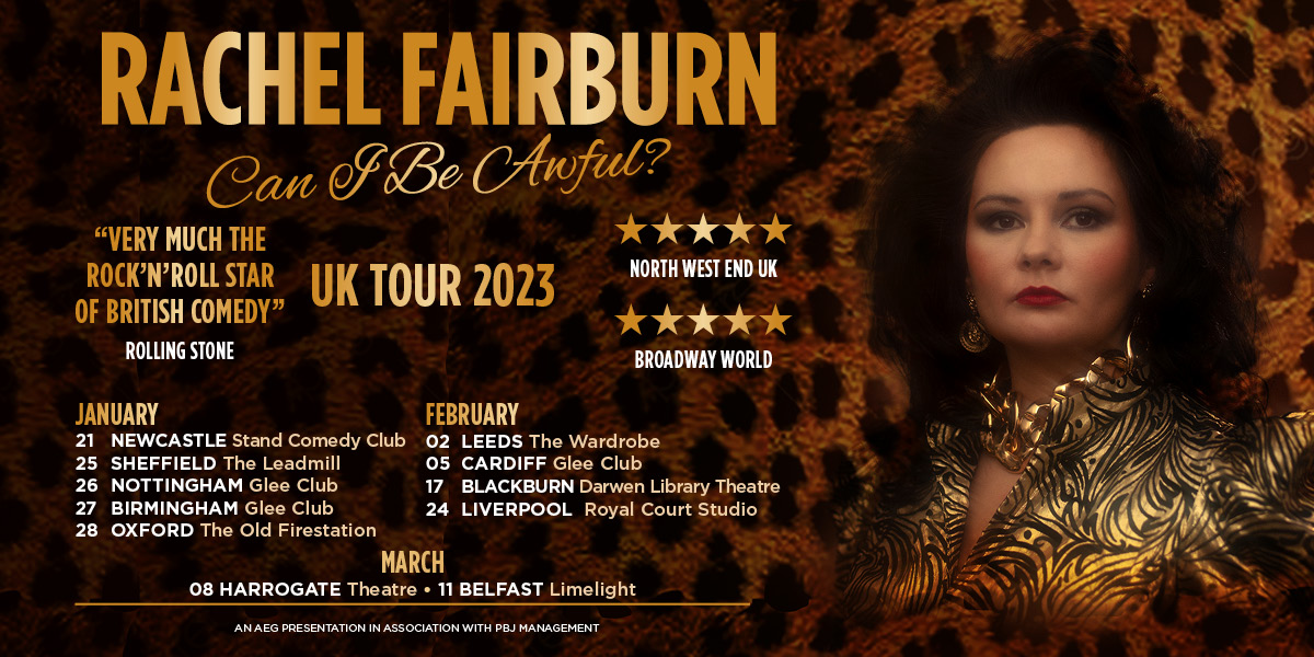 #AXSONSALE The Rock 'N' Roll star of British comedy is back! @RachelFairburn has announced a UK tour for 2023. Catch her hilarious stand-up headline tour 'Can I Be Awful?' around the UK. ⏰ Tickets are on sale now 🎫 w.axs.com/YjWP50LiNb7