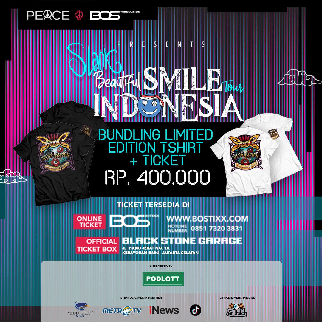 Tiket dan Merchandise udah bisa dibeli sekarang! Pilih kategori tiket dan kota pilihan lo di bostixx.com atau beli secara offline di Black Stone Garage, Jl. Hang Jebat No. 1A, Kebayoran Baru, Jakarta Selatan.