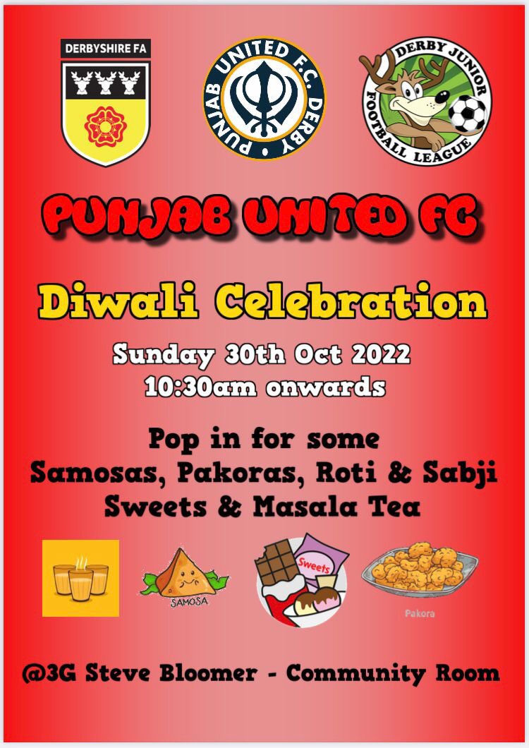 Helped dish out some delicious food with <a href="/PunjabDerby/">Punjab United Football Club Derby</a> for Diwali at Sunday League Football at Derby Racecourse and got to hear about all the fantastic work happening with <a href="/DerbyshireFA/">Derbyshire FA</a>