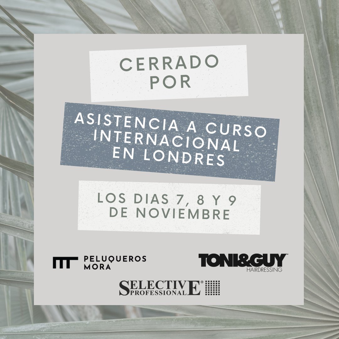 PeluquerosMora's tweet photo. ¡Nos vamos! ✈️💈✂️

Pero volveremos con muchas cositas aprendidas 😁

Estaremos cerrados los días 7, 8 y 9 de noviembre.

#toniandguy #tonyandguyacademy #london #londres #curso #selective #leganes #peluqueria #hairdresser #peluquerosmora https://t.co/4SD2yNBmfV