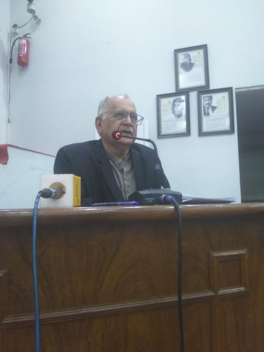 We still face issues of child labor, health, and safety, and equality in pay despite 75 years of existence: @FarooqTariq3 speaking at @HRCP87 Labour movement was powerful in Ayub's time; workers' rights were boosted in ZAB govt, but Gen Zia curbed trade unionism