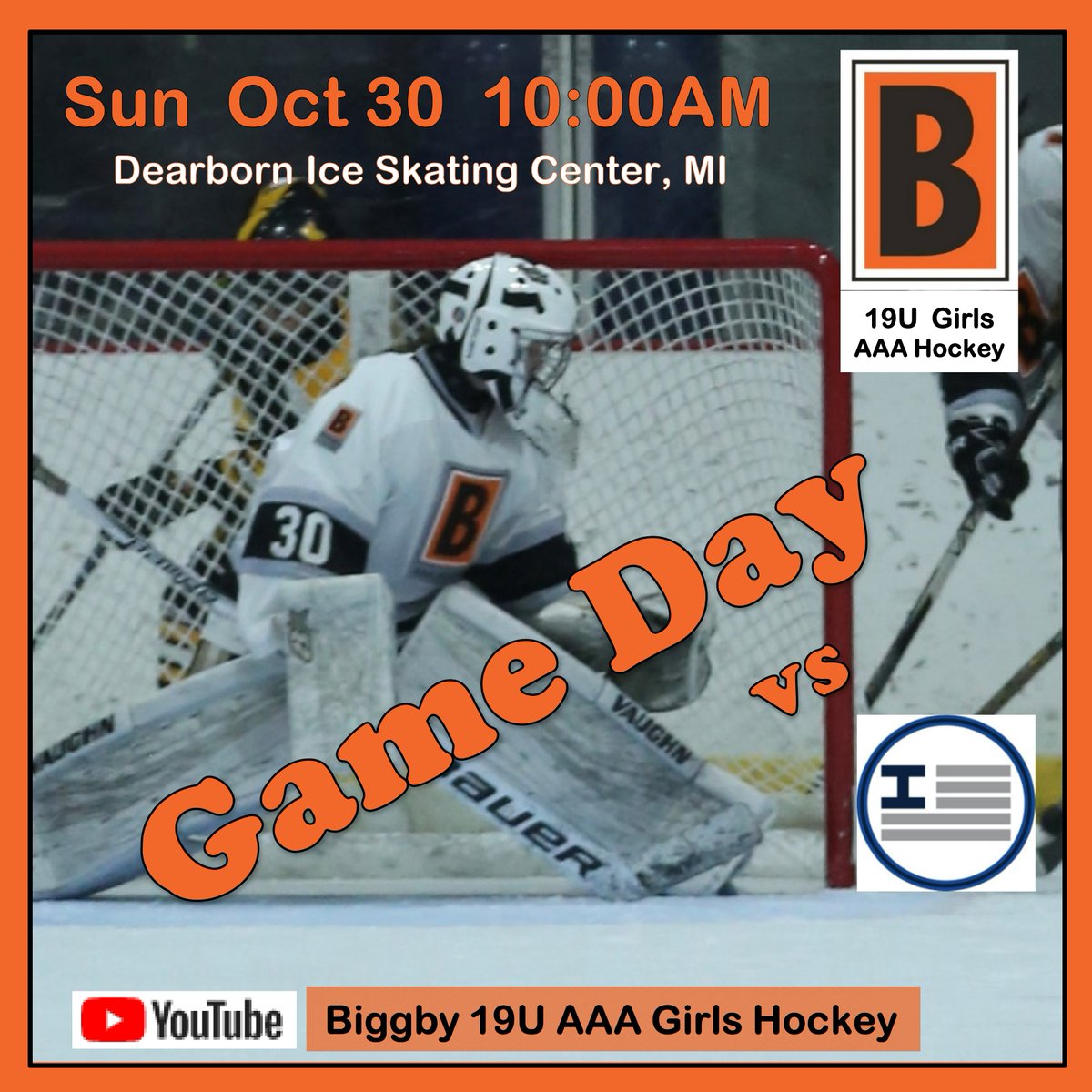 Going to finish the weekend strong with a game against <a href="/ironboundhockey/">Ironbound Elite Hockey</a> at the Two Nations College Prep Series.

<a href="/BiggbyAAAGirls/">Biggby AAA Girls Hockey</a> 
<a href="/BIGGBYCOFFEE/">BIGGBY® COFFEE</a> 

#orangevseverybody