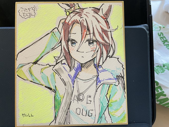 ちょっとした待ち時間があったので描いてみたタイシンさんとキングヘイローさん 