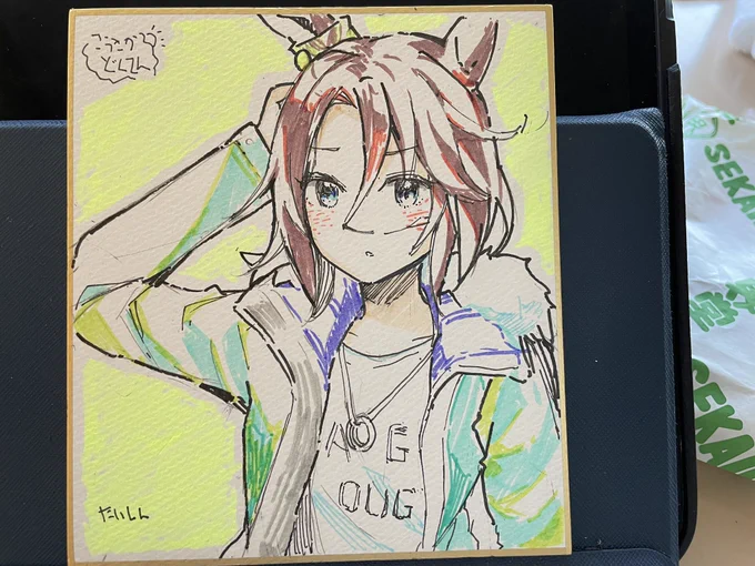 ちょっとした待ち時間があったので描いてみたタイシンさんとキングヘイローさん 