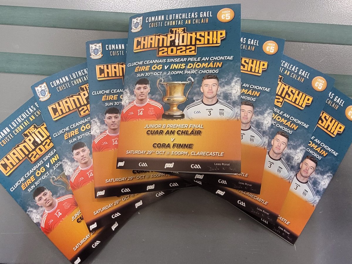 Senior Football County Final Day.  Best of luck to <a href="/CLGEireOgInis/">CLG Éire Óg Inis</a> &amp; <a href="/inisdiomainpeil/">EnnistymonGFC</a> in bringing home the Jack Daly Cup