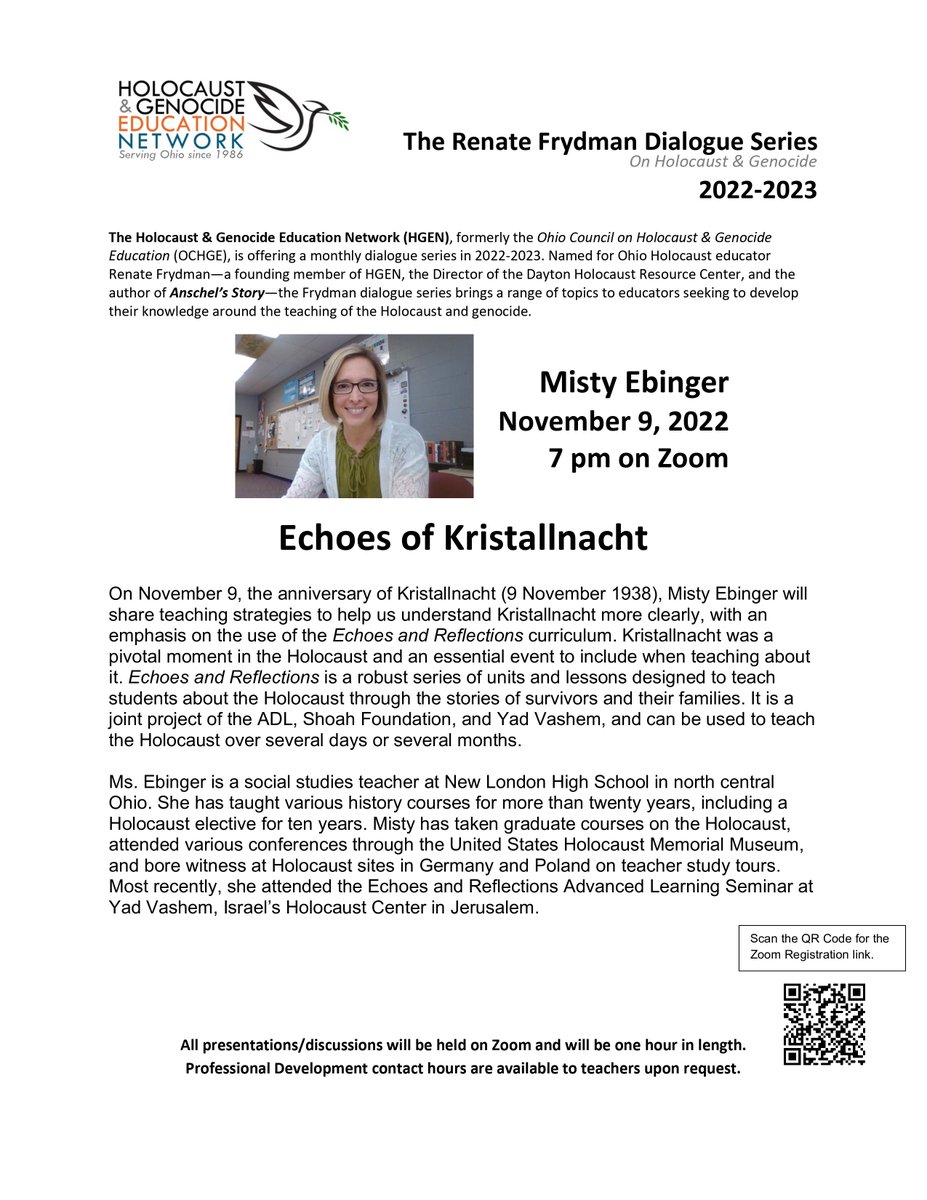 mbcole3's tweet photo. Join us! All are welcome. 
https://t.co/O33r6VZ881
Welcome! You are invited to join a meeting: HGEN Frydman Dialogue Series--Misty Ebinger--November 9, 2022--7 pm. After registering, you will receive a c

Meeting ID: 824 5682 4989
Passcode: 242772 https://t.co/NzGtzpJpln