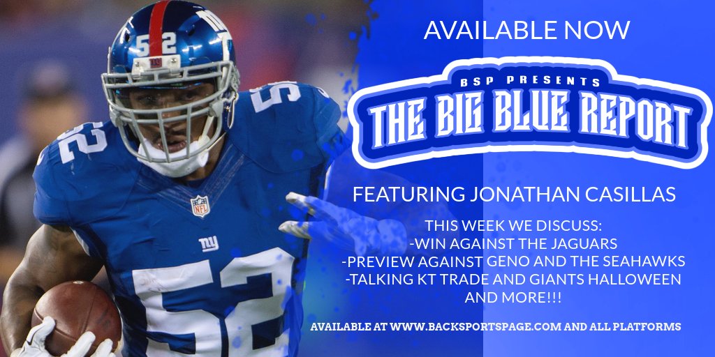 RandyBSP's tweet photo. Get Ready for #giants #seahawks with a new episode of the #bigbluereport presented by @backsportspage with myself and @jcasillas52
Check it out here !!
#TogetherBlue #giants #nyg #nygiants #backsportspage
https://t.co/TcLRRCUK9d https://t.co/o7QpqNUjmZ