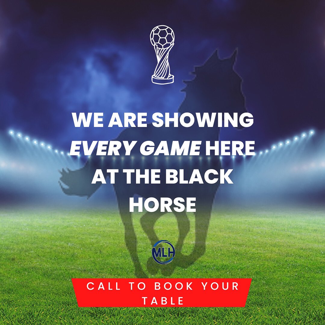 Kicking off from the 20th of November… Watch the World Cup right here at The Black Horse ⚽️
