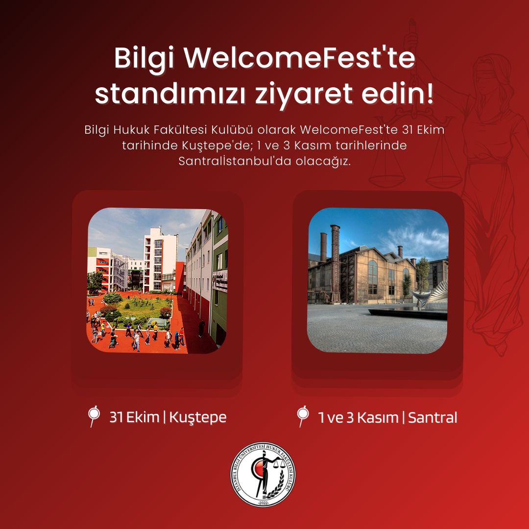 Kulüp olarak pazartesi Kuştepe de,salı ve perşembe günleri ise Santralistanbul kampüsündeyiz. Standımızda sizlerle tanışmak, kulübümüzü tanıtmak, etkinliklerimiz hakkında bilgi vermek için orda olacağız, sizleri de bekliyoruz.