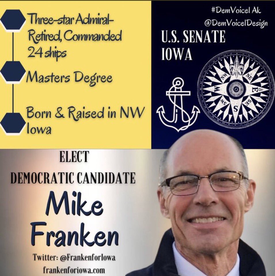 Mike Franken needs your vote to unseat Grassley, a key player in the role of overturning Roe. When elected, @FrankenforIowa will represent all Iowans regardless of their vote. A lot is on the line in 2022 and Iowa needs Franken’s fresh leadership! #Roevember #DemVoice1