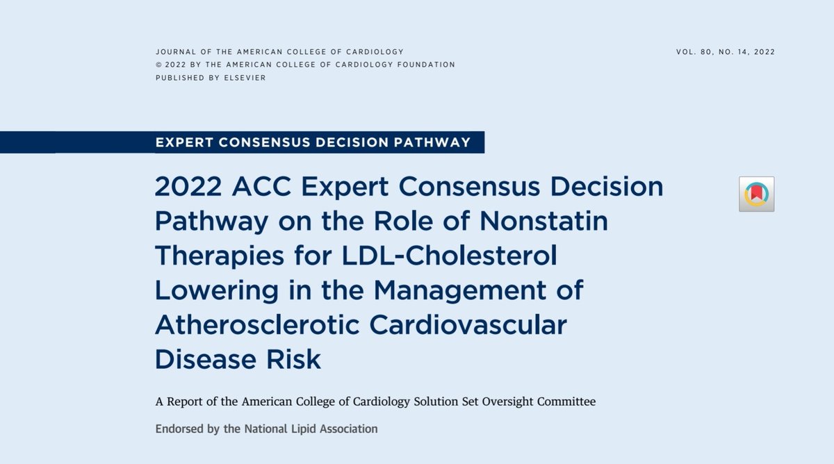 Un 'must read' - 2022 ACC Expert Consensus Decision Pathway on the Role of Nonstatin Th... sciencedirect.com/science/articl… @sociedadSEEN @secardiologia @seneurologia @SENefrologia @SEMERGEN_CV @SEMG_ES @redGDPS