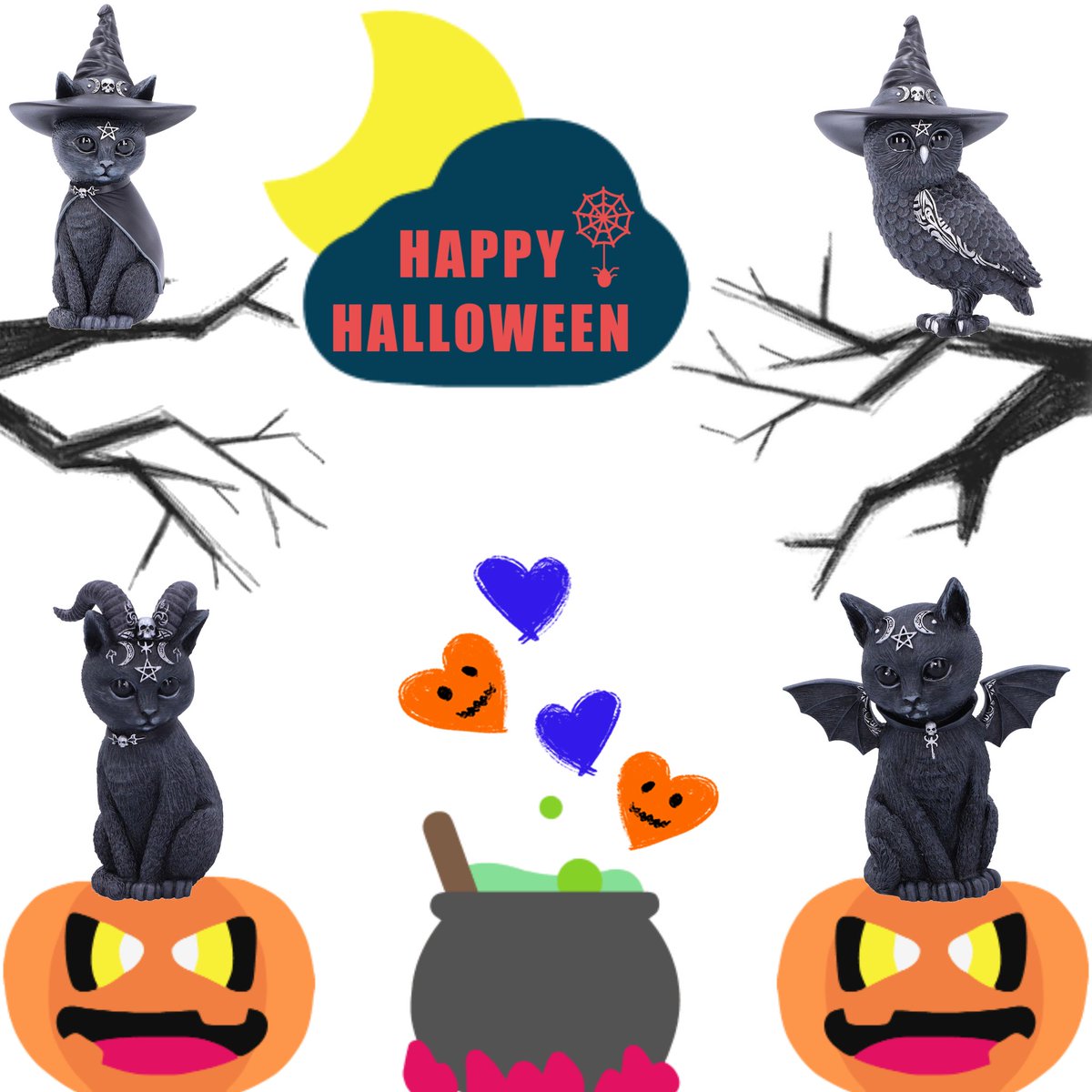 CrossoversPT's tweet photo. Feliz Halloween! Em https://t.co/gXM66Nhm47 apareceram uns adoráveis e assustadores gatos e corujas mágicos! Alguém os quer adoptar?

#halloween #halloween2022 #ghost #goblin #blackcat #cat #gato #magic #magia #witch #scary #cute #pet #owl #coruja #witches #pumpkin #Crossoverspt https://t.co/Nri9QE778o