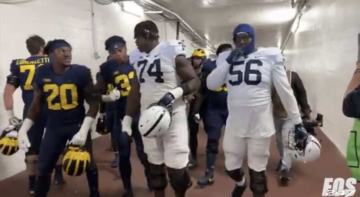 Bry_Mac's tweet photo. It’s not like these two teams loved each other, This was after the “WHAT ABOUT THE CHILDREN” PB&amp;J-huckin’ game. 

Notice how everyone is just walking? Some are even chatting. And, importantly, no one is kicking anyone. https://t.co/OtmW9iXVlZ
